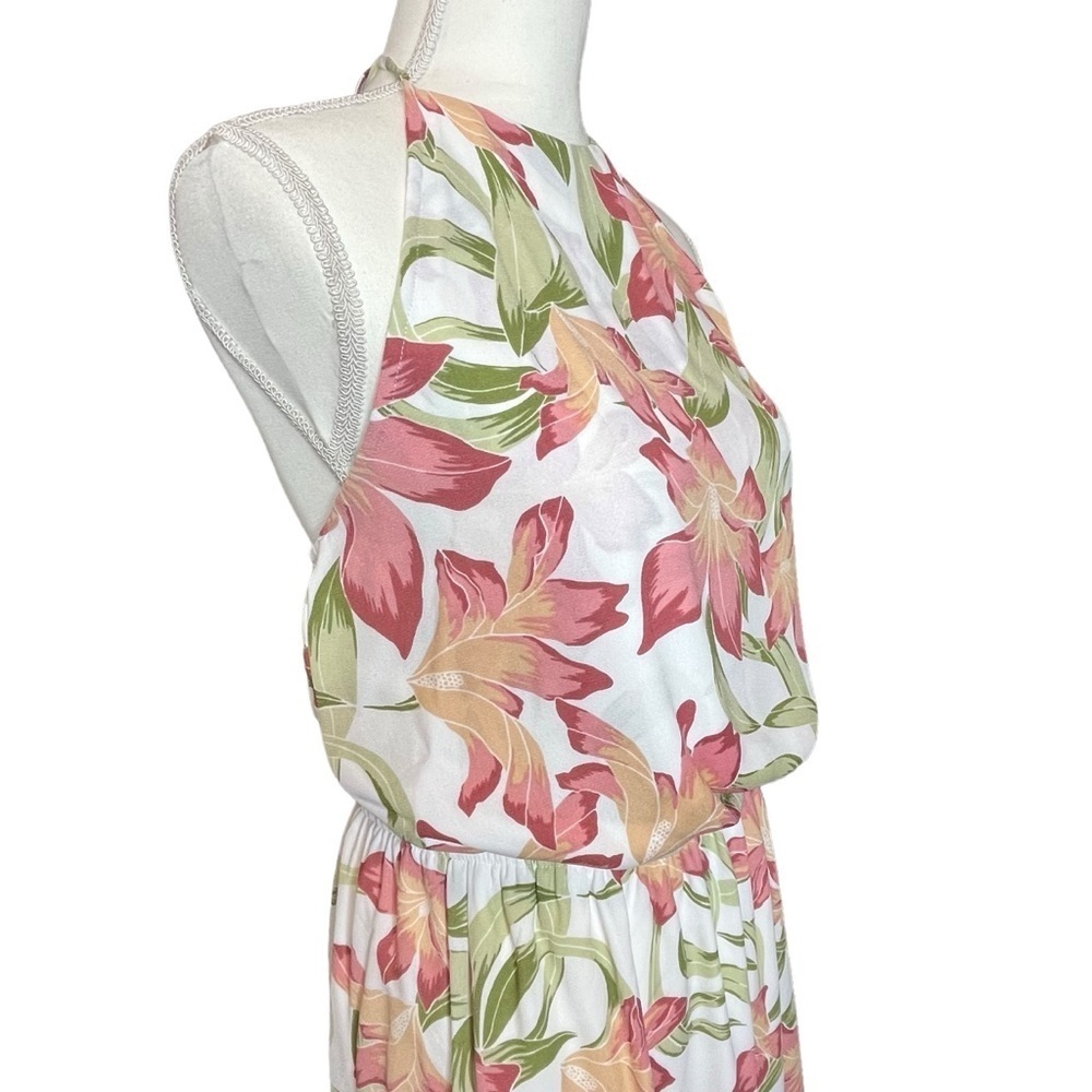 Show Me You MuMu NWT Heather Halter Maxi Dress in Lily Lady Pink and White XL - Picture 5 of 14